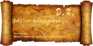 Dürr Krisztofer névjegykártya