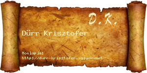 Dürr Krisztofer névjegykártya