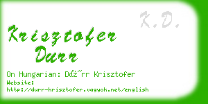 krisztofer durr business card